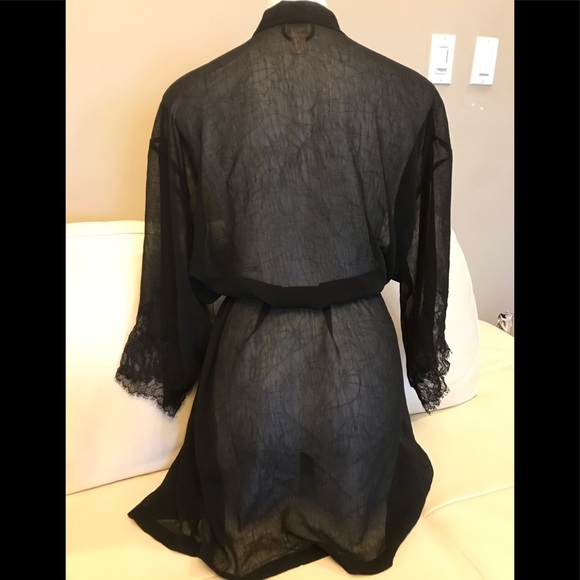 Silk & Satin Sheer Robe - Picture 2 of 4
